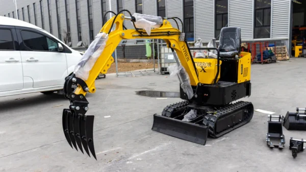 Rake: Mini Excavator Attachment for Grading, Leveling, Loosening , Removing Surface Soil - Image 4