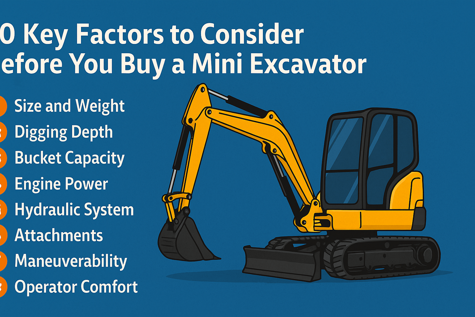 10 Key Factors to Consider Before You Buy a Mini Excavator: A Comprehensive Guide
