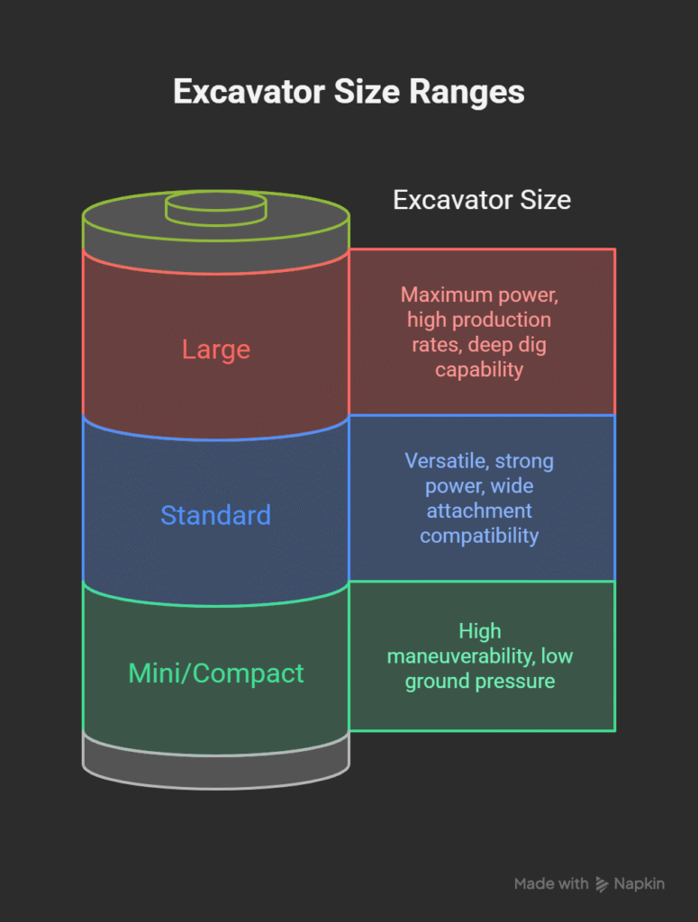 Excavator Size - Visual Image - American Excavator Excavator Size - Visual Image
