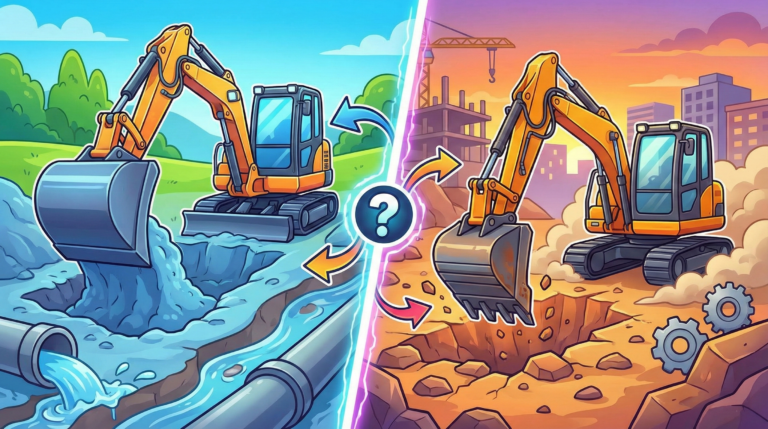 Ditch Bucket vs Standard Bucket