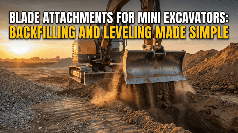 Blade Attachments for Mini Excavators - American Excavator Blade Attachments for Mini Excavators