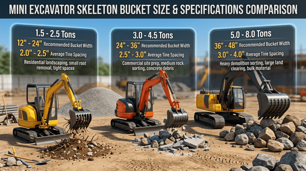 Skeleton Bucket for Mini Excavator