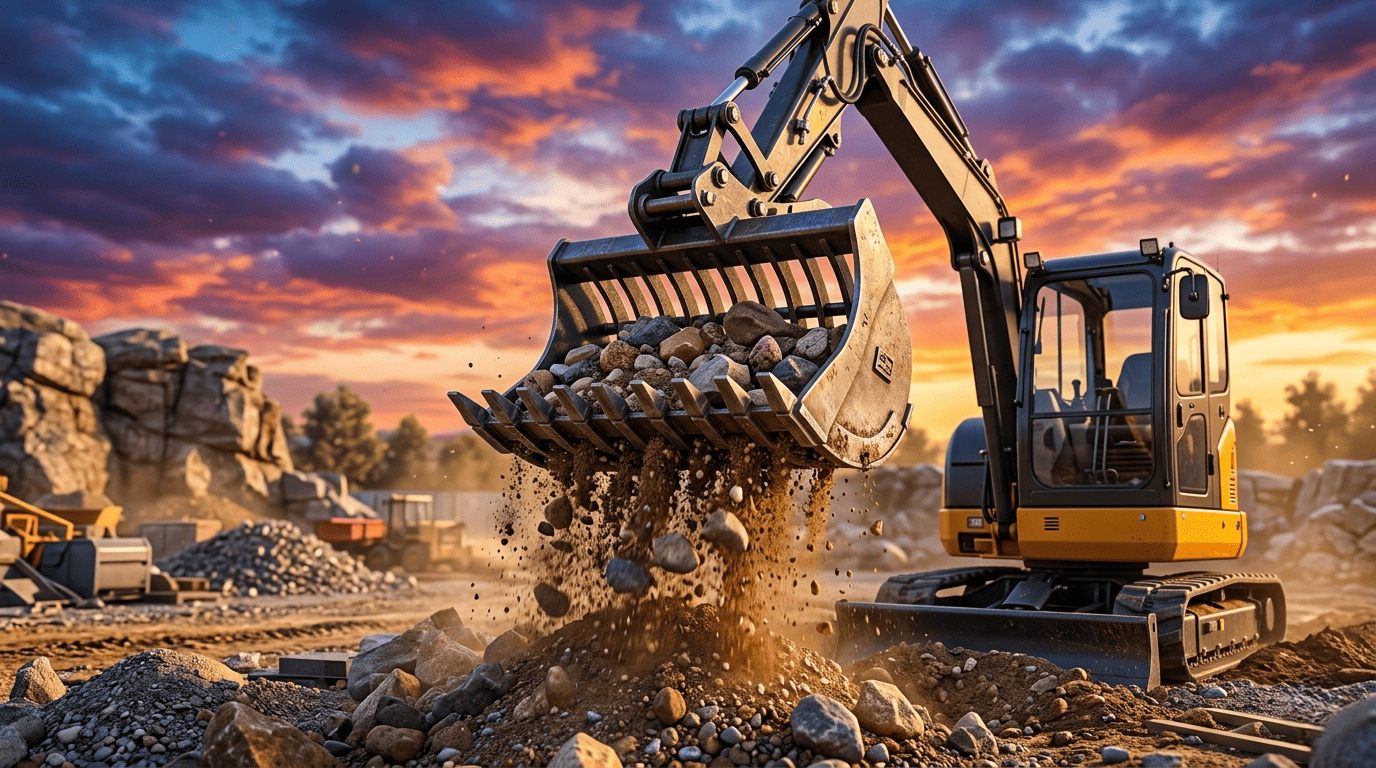 Experience effortless rock sorting with the Skeleton Bucket for Mini Excavator!