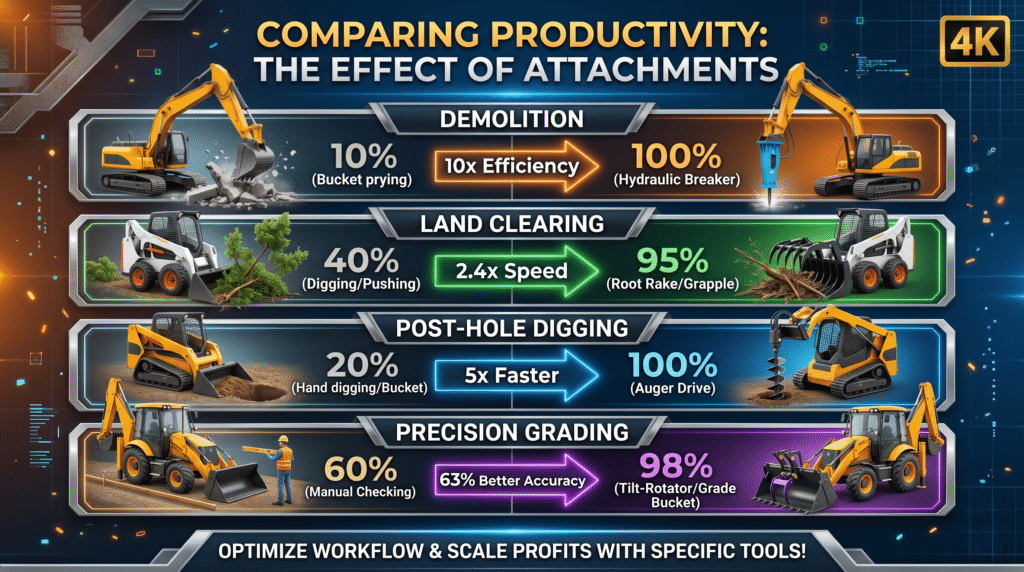 The excavator attachments Comparison - American Excavator The excavator attachments Comparison