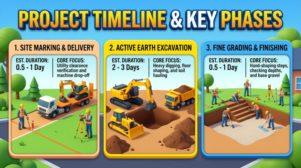 Swimming Pool Excavation using mini excavators