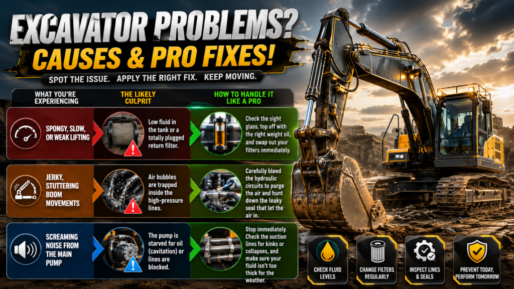 Common Excavator Problems Table - American Excavator Common Excavator Problems Table