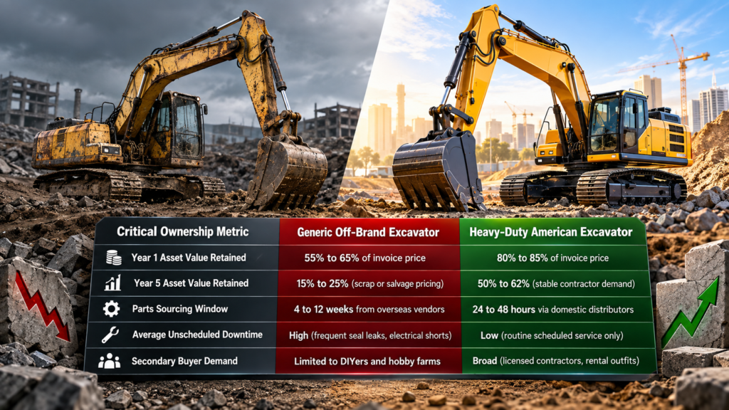 American excavator resale value Table