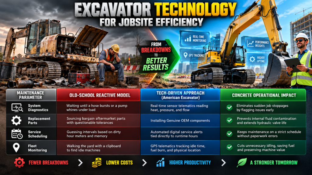 excavator technology for jobsite efficiency Table