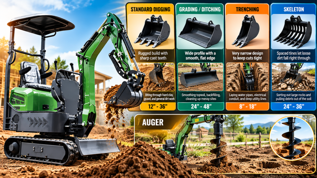mini excavator attachments bucket auger Guide