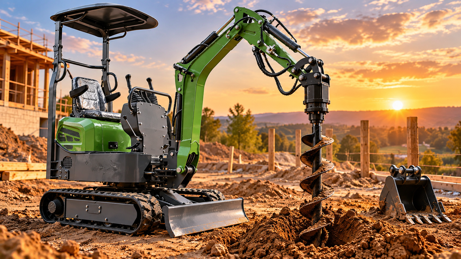 mini excavator attachments bucket auger