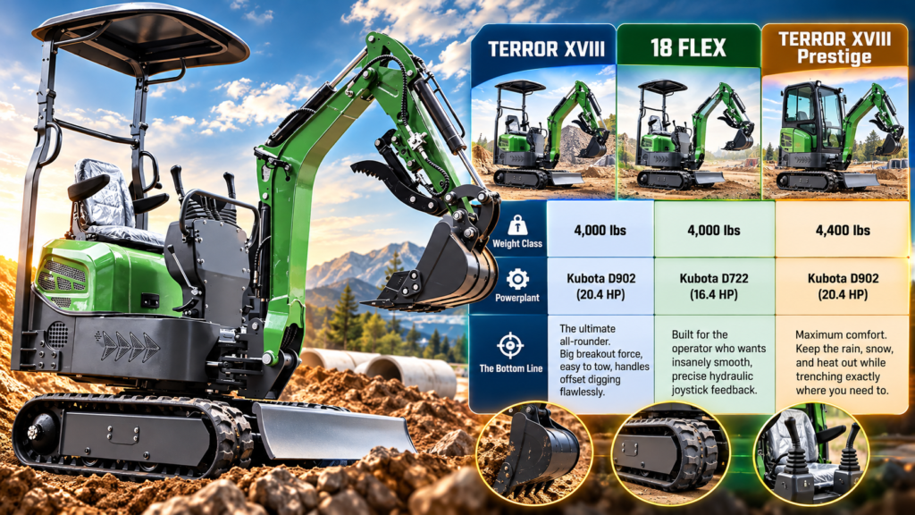 mini excavator with swing boom for sale