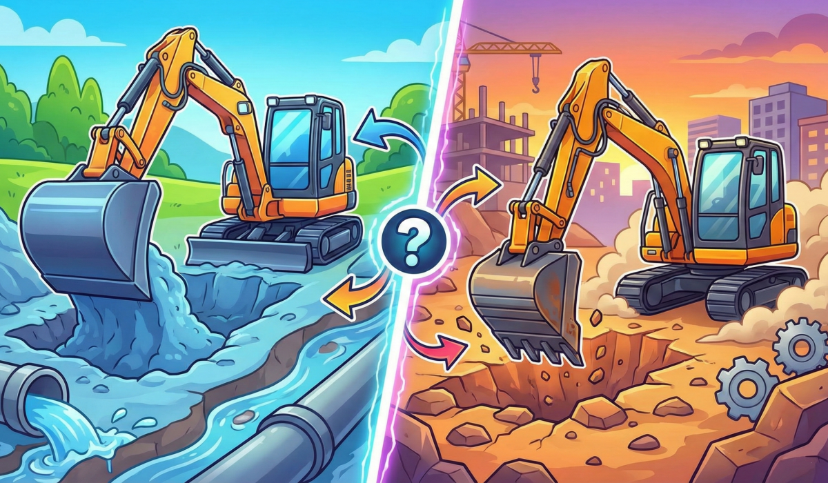 Ditch Bucket vs Standard Bucket