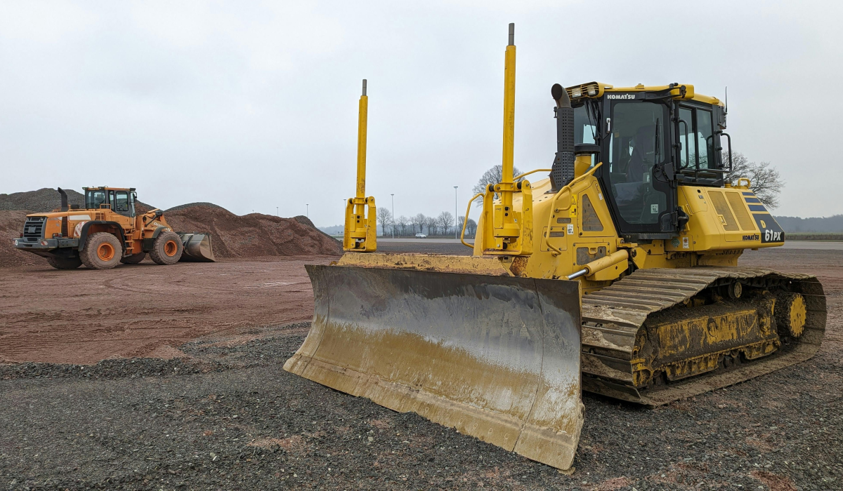 Skid steer loader at work